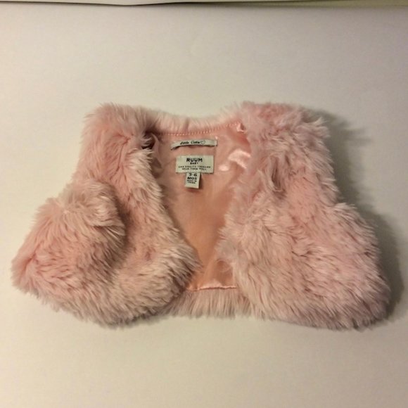 LAST CHANCE - RUUM Baby Pink Fur Vest 3-6 mos - Picture 1 of 4